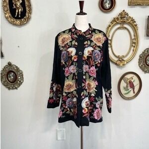 Vintage Norm Thompson Embroidered Wool Jacket M/P